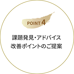 POINT 4　課題発見・アドバイス改善ポイントのご提案