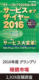 サービス・オブ・ザ・イヤー2016 2016年度 グランプリ 眼鏡市場 2,929店舗調査